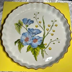 Vintage Spode Stafford Flowers quiche, tart, or pie dish in the "Lida & Acacia"